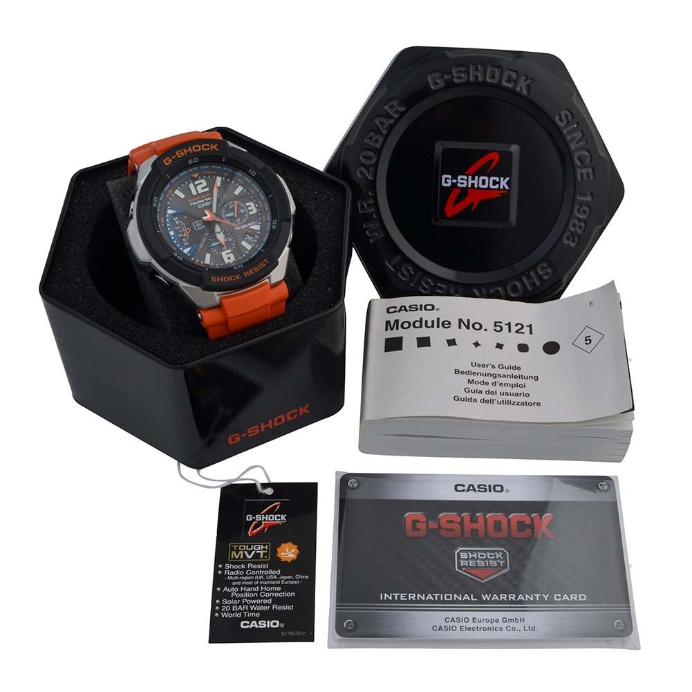 GW-3000M-4AER - Casio Mens G-Shock Radio Controlled Orange Solar Powered Watch